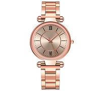 Reloj de pulsera analógico con correa para parejas, con luces, para mujer, oro rosa, talla única