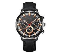 Reloj de pulsera analógico de cuarzo con correa de acero inoxidable para hombre, D, talla única