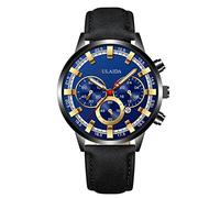 Reloj de pulsera analógico de cuarzo con correa de acero inoxidable para hombre, E., talla única