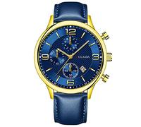 Reloj de pulsera analógico de cuarzo con correa de acero inoxidable para hombre que termina la noche, E., talla única