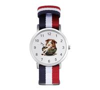 Reloj de pulsera analógico de cuarzo con diseño de conejillos de indias y fideos japoneses para hombres y mujeres