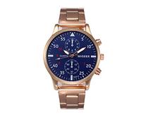 Reloj de pulsera analógico de cuarzo para hombre, acero inoxidable, para hombre, dorado, talla única
