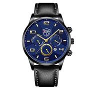 Reloj de pulsera analógico de cuarzo para hombre, de cuero, para negocios, fecha, casual, senderismo, altímetro, A, talla única