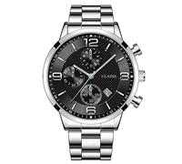 Reloj de pulsera analógico de cuarzo para hombre, de moda, deportivo, de acero inoxidable, reloj digital para hombre, B, talla única