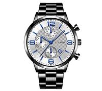 Reloj de pulsera analógico de cuarzo para hombre, de moda, deportivo, de acero inoxidable, reloj digital para hombre, A, talla única