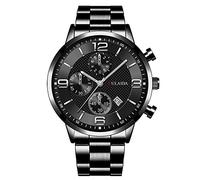 Reloj de pulsera analógico de cuarzo para hombre, de moda, deportivo, de acero inoxidable, reloj digital para hombre, I, talla única