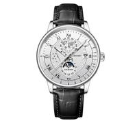 Reloj de pulsera analógico de cuarzo para hombre, de piel, casual, para negocios, fecha, reloj de hombre, C, talla única