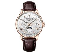 Reloj de pulsera analógico de cuarzo para hombre, de piel, casual, para negocios, fecha, reloj de hombre, A, talla única