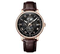 Reloj de pulsera analógico de cuarzo para hombre, de piel, casual, para negocios, fecha, reloj de hombre, B, talla única