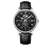 Reloj de pulsera analógico de cuarzo para hombre, de piel, casual, para negocios, fecha, reloj de hombre, D, talla única