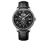 Reloj de pulsera analógico de cuarzo para hombre, estilo casual, de cuero, para negocios, fecha, casual, clásico, rectangular, para hombre, F., talla única