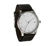 Reloj de pulsera analógico de cuero para hombre y mujer, diseño de esqueleto (D, talla única)