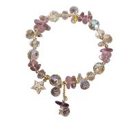 Reloj de pulsera con cadena de amatista natural y circonita irregular para hombres jóvenes, talla única, cristal artificial, No es una piedra preciosa