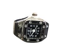Reloj de pulsera con números y anillo de dedo para niñas de 7 años, talla única, Metal, Sin piedras preciosas