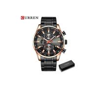 Reloj de pulsera Curren para hombre con correa de acero inoxidable, reloj de cuarzo de moda, cronógrafo