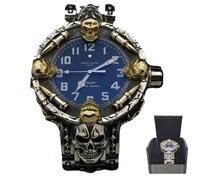 Reloj de pulsera de aleación con esqueleto de calavera para hombre, reloj de pulsera con calavera misteriosa