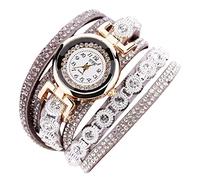 Reloj de pulsera de analógico informal a la para mujer, reloj de pulsera, correa de terciopelo con pulsera de cuerda de diamante, reloj para mujer Encanto Nueve Relojes Destornillador (Grey, One Size)