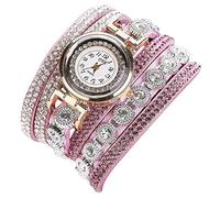 Reloj de Pulsera de analógico Informal a la para Mujer, Reloj de Pulsera, Correa de Terciopelo con Pulsera de Cuerda de Diamante, Reloj para Mujer Encanto Nueve Relojes (Purple, One Size)
