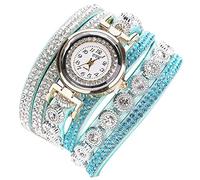 Reloj de Pulsera de analógico Informal a la para Mujer, Reloj de Pulsera, Correa de Terciopelo con Pulsera de Cuerda de Diamante, Reloj para Mujer Encanto Nueve Relojes (Mint Green, One Size)