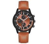 Reloj de pulsera de cuarzo con flecos creativos de aleación, para hombre, con esfera grande, relojes para hombre, marrón, A