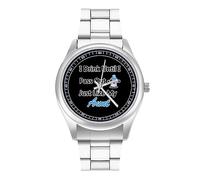 Reloj de pulsera de cuarzo de acero inoxidable con números arábigos para hombres y mujeres con texto en inglés "I Drink Until I Pass Out Just Like My Aunt", Estilo:, regular, MHXYZHW