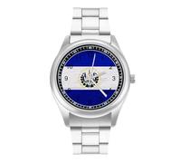 Reloj de pulsera de cuarzo de madera con bandera de El Sal-vador, reloj de pulsera de acero inoxidable con números arábigos para hombres y mujeres, Estilo:, regular, MHXYZHW