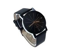Reloj de pulsera de cuarzo para hombre, esfera de cuero, caja redonda, reloj BK Power para hombre, negro, talla única