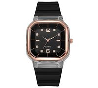 Reloj de pulsera de cuarzo para mujer, correa de silicona de cuarzo, para hombre y mujer, para parejas y estudiantes, 27 años + reloj, D, talla única