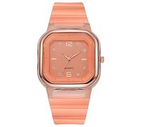 Reloj de pulsera de cuarzo para mujer, correa de silicona de cuarzo, para hombre y mujer, para parejas y estudiantes, 27 años + reloj, E., talla única
