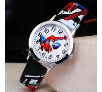 Reloj de pulsera de cuarzo Spiderman para niños (negro)