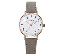 Reloj de Pulsera de Cuero de Informal para Mujer, Esfera Digital Minimalista, Reloj de Mujer, Reloj de Vestir para Mujer, Pulsera de Cuero, Caja de Inoxidable, Fósil Fósil Mujeres (GY, One Size)