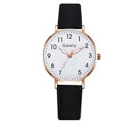 Reloj de pulsera de cuero de informal para mujer, esfera digital minimalista, reloj de mujer, reloj de vestir para mujer, pulsera de cuero, caja de inoxidable, Fósil Fósil Mujeres (BK, One Size)