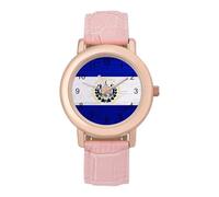 Reloj de pulsera de madera con bandera de El Sal-vador para mujer, correa suave, regalos para cumpleaños, día de San Valentín, Estilo:, regular, MHXYZHW
