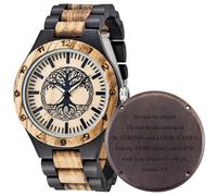 Reloj de pulsera de madera para hombre con grabado personalizado, hecho a mano, ligero, analógico, de cuarzo, madera personalizada, Q1087-B
