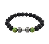 Reloj de pulsera de metal brillante con mancuernas versátiles pulsera de perlas pulsera de cuero para hombre, talla única, Emperor Stone, No es una piedra preciosa