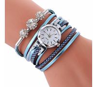 Reloj de pulsera de moda para estudiantes, círculo, para mujer, reloj de mesa para mujer, pulseras de amor que se iluminan (azul claro, 1 x 1 x 1)