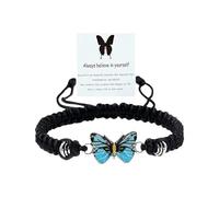 Reloj de pulsera de plata tejida a mano, pulsera de mariposa, pulsera para hombre y mujer, regalo de cumpleaños, pulsera original, talla única, Algodón, No es una piedra preciosa