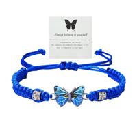 Reloj de pulsera de plata tejida a mano, pulsera de mariposa, pulsera para hombre y mujer, regalo de cumpleaños, pulsera original, talla única, Algodón, Sin gemas