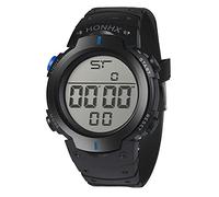 Reloj de pulsera deportivo de goma con pantalla LCD digital y fecha, para hombre, azul, talla única