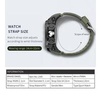 Reloj de pulsera deportivo de moda para hombre, multifuncional, de cuarzo, electrónico, digital, resistente