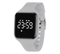 Reloj de pulsera digital con podómetro, vibración, alarma, distancia, cronómetro y ejercicio, resistente al agua, recargable, para actividades al aire libre, para niños y niños, 26-gris, Moderno