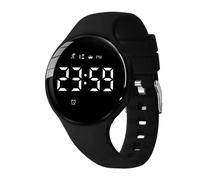 Reloj de pulsera digital con podómetro, vibración, alarma, distancia, cronómetro y ejercicio, resistente al agua, recargable, para actividades al aire libre, para niños y niños, 32-negro-a, Modern