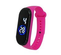 Reloj de pulsera digital de silicona para hombre, 50 m, con luz LED, de silicona, unisex, reloj de hora mundial, Morado oscuro, One Size