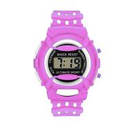 Reloj de pulsera digital electrónico LED analógico para niños y niñas, reloj deportivo con pantalla táctil, morado, One Size