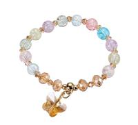 Reloj de pulsera digital para niños, estilo fresco y bonito, colgante de mariposa, pulsera para mujer, pulsera de Turquía (C, talla única)