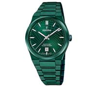 Festina Swiss Made Reloj Hombre Analógico de Acero Inoxidable 316l Verde - Movimiento de Cuarzo - Calendario - Cristal Zafiro de Alta Resistencia - Resistente al Agua 10 ATM F20079/1 Rive Collection