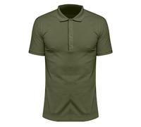 Reloj de pulsera impermeable para hombre, camisa de verano con cuello estampado y botones para deporte y ocio, con cremallera, verde, M