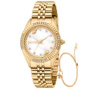 Just Cavalli Reloj analógico de Cuarzo para Mujer con Correa de Acero Inoxidable JC1L361M0055, Blanco Antiguo., Moda
