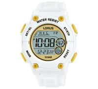 Reloj de pulsera LORUS Sports - R2337PX9 correa color: Blanco Dial LCD Oro amarillo Unisex