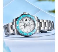 Reloj de pulsera mecánico PAGANI DESIGN para hombres GMT de lujo, reloj de cristal de zafiro de acero inoxidable 100M, relojes automáticos a prueba de agua Jubilee Blue Red